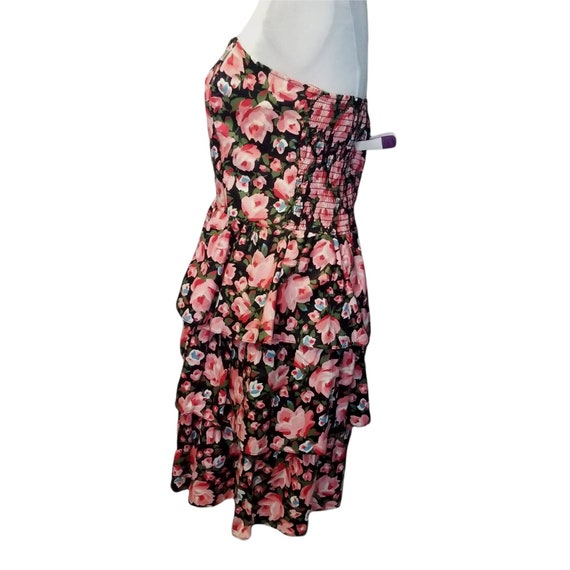 Vtg 80s strapless dress, cottagecore floral dress… - image 3