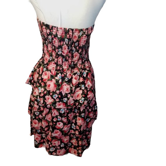 Vtg 80s strapless dress, cottagecore floral dress… - image 2