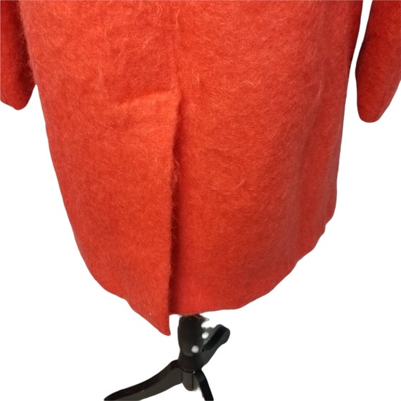 Vtg 80s mohair coat, orange coat, orange mohair c… - image 7