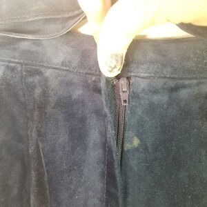 Vtg 80s blue suede trousers pants image 3