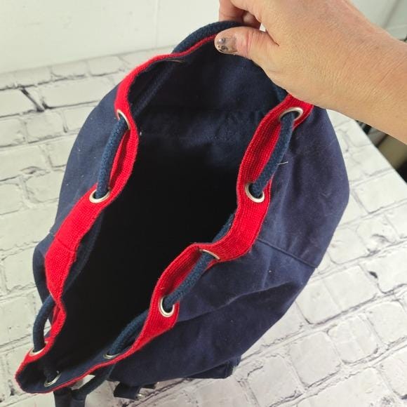 Vtg 90s Y2k Tommy Hilfiger Spell Out Drawstring Backpack  display picture 1