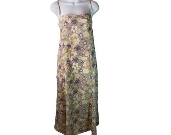 Vtg 90s y2k floral sleeveless maxi dress