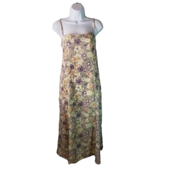 Vtg 90s y2k floral sleeveless maxi dress