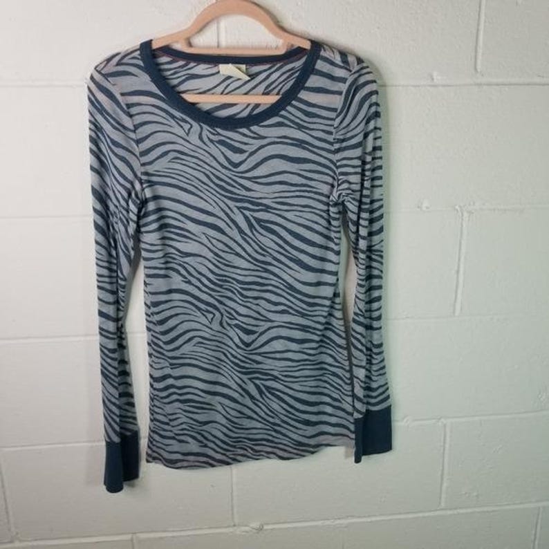 Vintage Y2K Free People Tiger Stripe Burnout Henley, Sheer Animal Print Long Sleeve Top, Grunge Boho Layering Shirt image 3