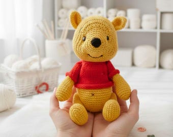 Winnie the Pooh Crochet Pattern | DIY Yellow Bear Toy | PDF Amigurumi Guide