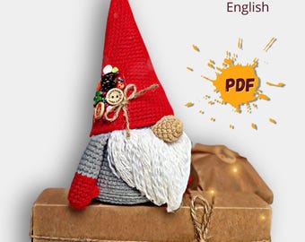 Scandinavian Gnome Crochet Pattern – Candy Bag, Christmas Amigurumi (PDF Pattern)