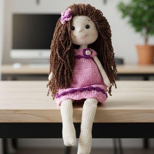 Crochet Doll Molly Pattern PDF | 16-Inch Jointed Amigurumi with Movable Legs