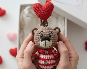 Crochet Bear Keychain Pattern, Amigurumi Teddy Plush Toy (PDF Pattern), Mothers Day Gift
