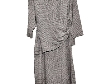 Vintage Neiman marcus Silk 2Pc Rock Set Wrap Top Geometric 14 Minimalist