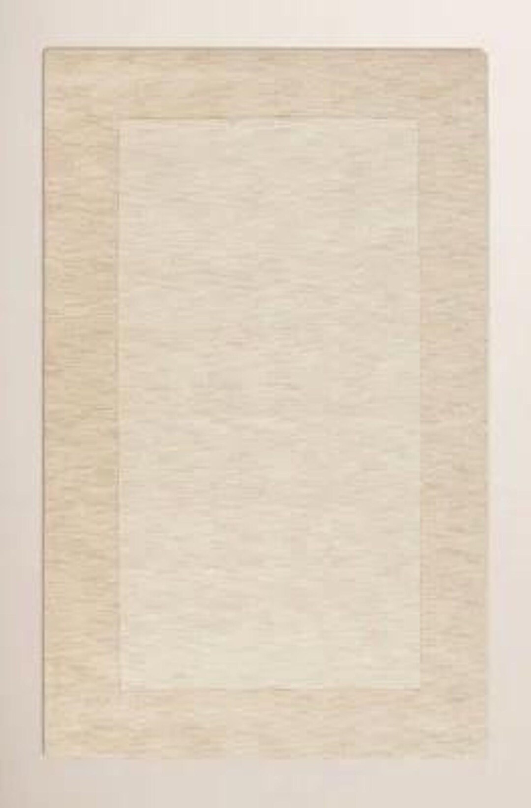 Wool Rug Bordered Design Hand Tufted Wool Rug - Minimalist Border Design in Beige and Cream ...