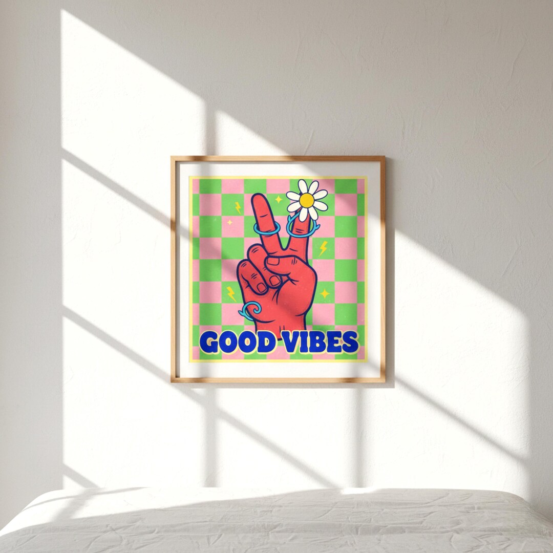 Groovy Peace Sign Print, 70s Retro Art (digital Download) - Etsy