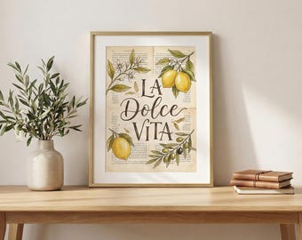 La Dolce Vita Lemon Print, Italian Kitchen Art (Digital Download)