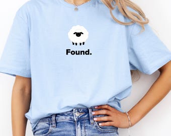 Christian Psalm 23 Lamb, Found Sheep Faith Tee, Minimalist Farm Animal shirt, Unisex T-Shirt Unisex T-Shirt