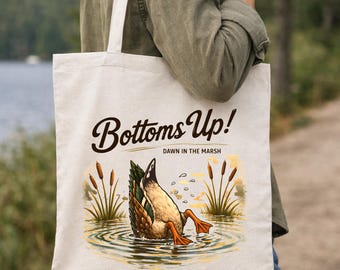 Funny Duck Hunting PNG Bottoms Up, Waterfowl Hunter Design, Dawn In The Marsh Sublimation (Digital Download)