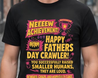 Happy Father’s Day PNG | Funny Gamer Achievement Design | Digital Download for Dad Gifts, Sublimation & Print on Demand