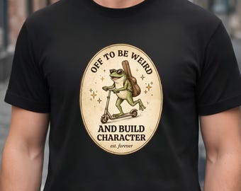 Off to Be Weird and Build Character Fairy Frog Scooter PNG, Motivational Quote Digital Download