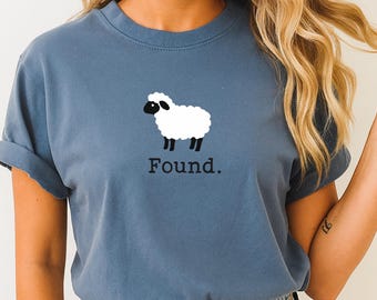 Found Sheep Faith Tee, Minimalist Farm Animal shirt, Christian Psalm 23 Lamb, Unisex T-Shirt