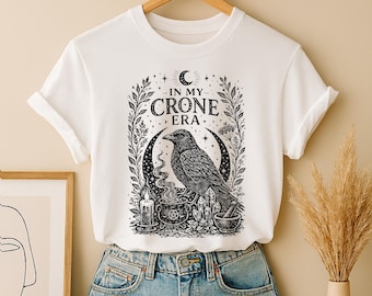 In My Crone Era PNG, Witchy Raven Cauldron Goth Witch Clipart, Mystic Witchcraft Digital Download