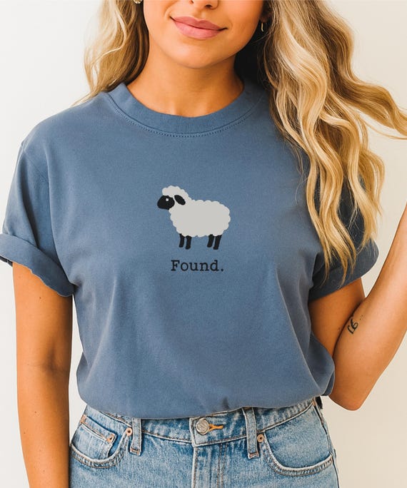 Found Sheep Faith Tee, Minimalist Farm Animal shirt, Christian Psalm 23 Lamb, Unisex T-Shirt