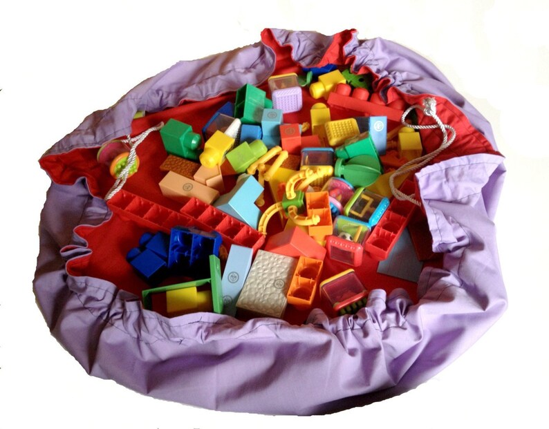 Blocks Mat Bag Kids Block Storage Bag 2 Layered Cotton Etsy