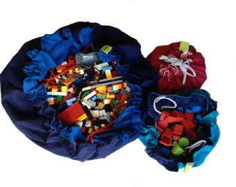 Bag Playmat Pattern - Drawstring Bag Mat Tutorial - DIY Block Bag and Playmat in One - Toyzbag
