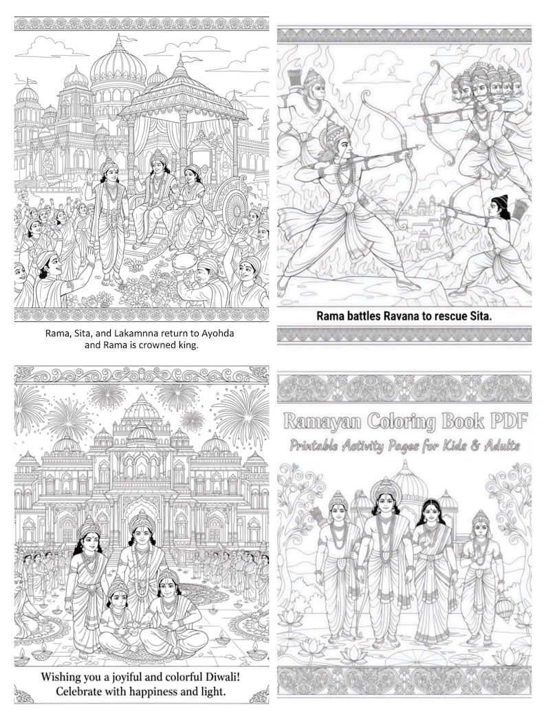 Ramayan Coloring Book PDF – Indian Mythology Printable Activity Pages ...
