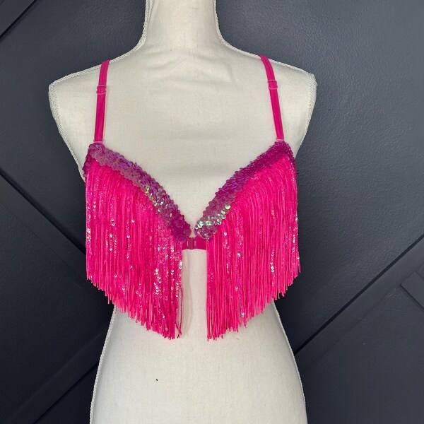 38 B Hot Pink Burlesque Bra