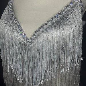 46 DDD Grey and Silver Burlesque Bra