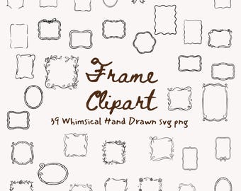 Whimsical Frames Hand-Drawn borders Wavy Squiggle Swirls Borders SVG, PNG(Digital Download)