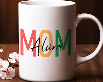 Personalized Mom Mug | Custom Name Mothers Day Gift | Colorful Mom Coffee Cup | Gift for Mom | Custom Mom Mug | Chirstmas Gift
