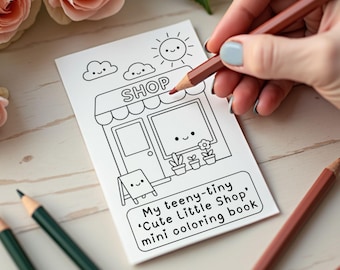 Tiny Shop Coloring Book: Kawaii Mini Colouring Pages for Kids or Adults (PDF download)