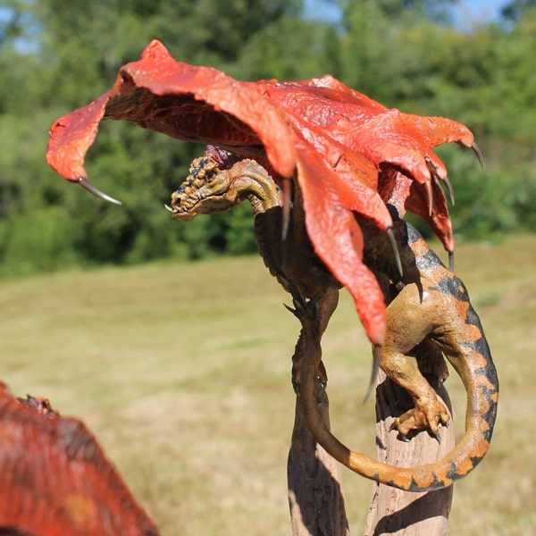 OOAK Dragon Dragons Fighting Monster Creature Sculpture "Fight or Flight"