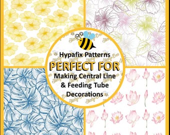 Tubie Tape 4x10" | Floral Vol 8 | Central Line Dressing | NG Tube | Picc Line | Feeding Tube | Medical Tape | Breathing Tube | Chemo Port