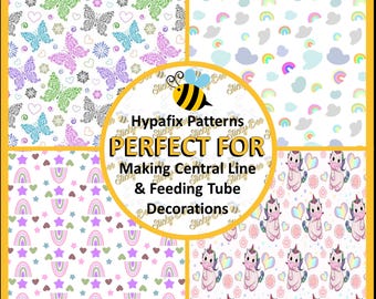 Tubie Tape 4x10" | Unicorn Butterfly Rainbow Retro Vol 4 | Picc Line | Feeding Tube | NG Tube | Medical Tape | Breathing Tube | Chemo Port