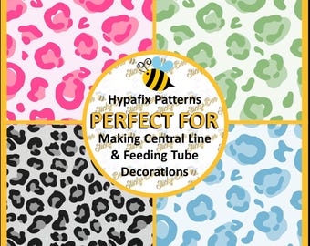 Tubie Tape 4x10" | Leopard Print Vol 23 | Medical Dressing | Picc Line | Feeding Tube | NG Tube | Medical Tape | Breathing Tube | Chemo Port