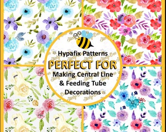 Tubie Tape 4x10" | Floral Vol 23 | Central Line Dressing | NG Tube | Picc Line | Feeding Tube | Medical Tape | Breathing Tube | Chemo Port