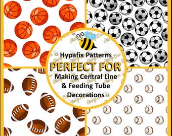 Tubie Tape 4x10" | Sports Baseball Football Basketball Soccer Vol 1 | Picc Line | Feeding Tube | NG Tube | Breathing Tube | Chemo Port