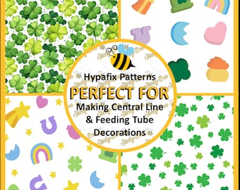 Tubie Tape 4x10" | St Patricks Day Vol 1 | Clovers Lucky Charms | Medical Tape | Feeding Tube | NG Tube | Breathing Tube | Chemo Port |