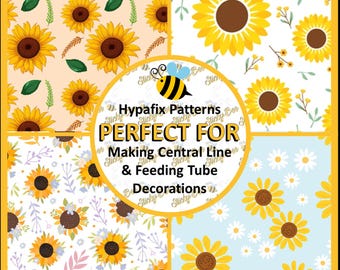 Tubie Tape 4x10" | Floral Vol 26 | Sunflowers | Central Line Dressing | NG Tube | Feeding Tube | Medical Tape | Breathing Tube | Chemo Port