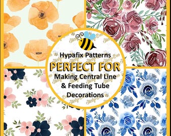 Tubie Tape 4x10" | Floral Vol 10 | Central Line Dressing | NG Tube | Picc Line | Feeding Tube | Medical Tape | Breathing Tube | Chemo Port