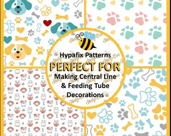 Tubie Tape 4x10" | Dog Puppy Volume 17 | Medical Dressing | Picc Line | Feeding Tube | NG Tube | Medical Tape | Breathing Tube | Chemo Port