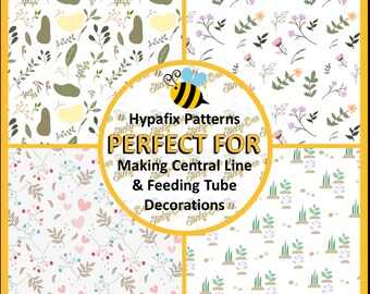 Tubie Tape 4x10" | Floral Vol 12 | Central Line Dressing | NG Tube | Picc Line | Feeding Tube | Medical Tape | Breathing Tube | Chemo Port