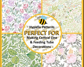 Tubie Tape 4x10" | Floral Vol 22 | Central Line Dressing | NG Tube | Picc Line | Feeding Tube | Medical Tape | Breathing Tube | Chemo Port