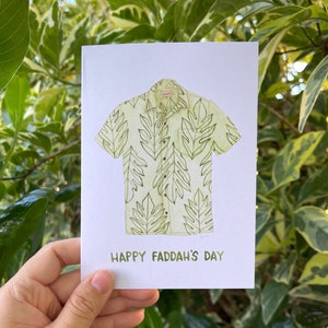 Feliz día de Faddah: tarjeta de felicitación de Hawái