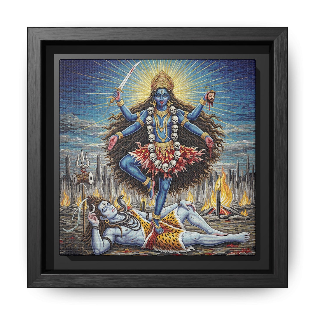 Kali Goddess Artwork Matte Canvas Framed | Hindu Deity Wall Art - Etsy