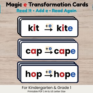 Magic e Transformation Cards | CVC to CVCe Phonics Activity (Digital Download)