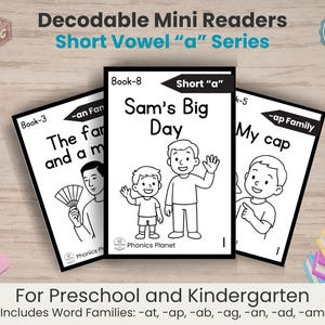 Short Vowel "a" Decodable Readers: CVC Word Families Phonics Mini Books (Digital Download)