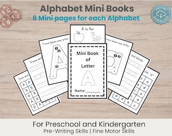Alphabet Mini Books Bundle, A-Z Printable Books, Preschool and ...
