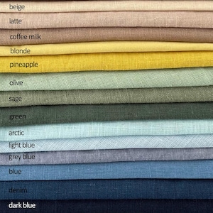 Stonewashed Linen Fabric Samples: Natural Color Swatches