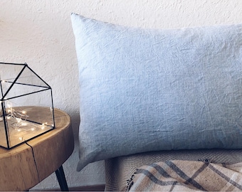 Stonewashed Linen Pillowcase, Button Closure, All Sizes